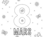 Coloriage 8 Mars et la c&eacute;l&eacute;bration de la journ&eacute;e de la femme