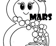 Coloriage 8 mars Journ&eacute;e internationale de la femme pr&eacute;scolaire