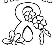Coloriage et dessins gratuit 8 Mas date de la f&ecirc;te des femmes à imprimer