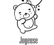 Coloriage Beau ourson pour la f&ecirc;te de la femme