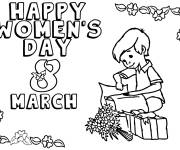 Coloriage et dessins gratuit Bonne journ&eacute;e de la femme à imprimer