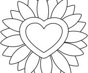 Coloriage Cœur fleuri pour la Journée de la femme