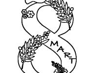 Coloriage Chiffre 8 pour la Journ&eacute;e de la femme