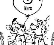 Coloriage Chiots mignons c&eacute;l&egrave;brent la  journ&eacute;e de la femme
