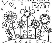 Coloriage et dessins gratuit Des fleurs pour la Journ&eacute;e de la femme à imprimer