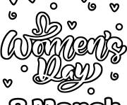 Coloriage F&ecirc;te des femmes le 8 Mars