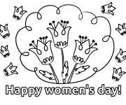 Coloriage et dessins gratuit Fleurs pour c&eacute;l&eacute;brer les femmes à imprimer