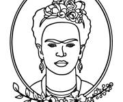 Coloriage et dessins gratuit Frida Kahlo Journ&eacute;e de la femme à imprimer
