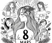 Coloriage Images des belles femmes pendant leur f&ecirc;te