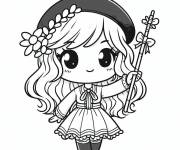 Coloriage Journ&eacute;e de la femme chibi