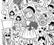 Coloriage Journ&eacute;e de la femme en France