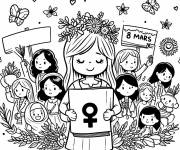 Coloriage Journ&eacute;e de la femme grande section