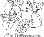 Coloriage Journ&eacute;e de la femme maternelle