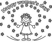 Coloriage et dessins gratuit Joyeuse Journ&eacute;e de la femme pour enfants à imprimer