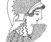 Coloriage et dessins gratuit la journ&eacute;e de la femme en Gr&egrave;ce à imprimer