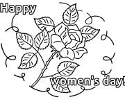 Coloriage Rose et Joyeuse journ&eacute;e de la femme