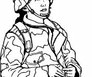 Coloriage Soldat femme pour la journ&eacute;e de la femme