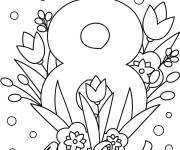 Coloriage Tulipe pour la journ&eacute;e de la femme