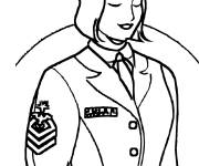 Coloriage Une Femme guerri&egrave;re de marine