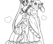 Coloriage Couple en dansant Mariage