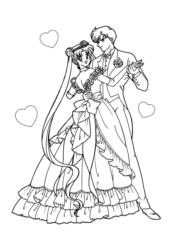 Coloriage Couple en dansant Mariage  dessin  gratuit   imprimer 