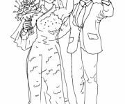 Coloriage Couple marié couleur