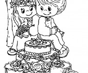Coloriage Enfants Mignons et Mariage