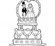 Coloriage Gâteau de Mariage