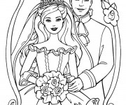 Coloriage et dessins gratuit Image de Mariage De Barbie à imprimer