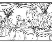 Coloriage La c&eacute;r&eacute;monie de mariage