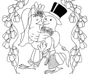 Coloriage Le Mariage de Colombes