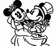 Coloriage Le Mariage de Mickey Mouse
