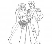 Coloriage et dessins gratuit Le Mariage de Princesse à imprimer