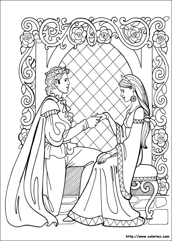 Coloriage et dessins gratuits Le Mariage du Prince et Princesse à imprimer