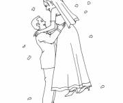 Coloriage Les amoureux se marient