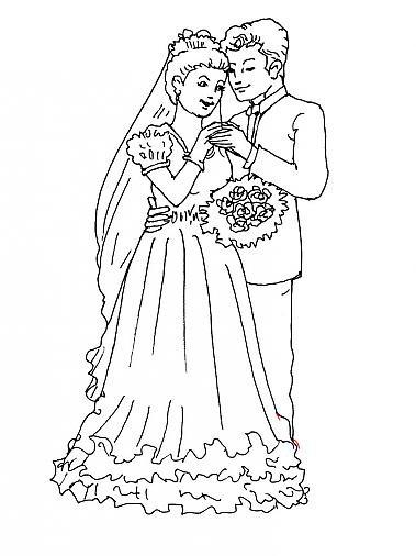 Coloriage Mariage Adulte Facile Dessin Gratuit à Imprimer