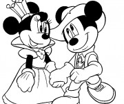 Coloriage Mariage de Mickey Walt Disney