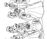 Coloriage Mariage dessin anim&eacute; &agrave; colorier