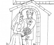 Coloriage Mariage en église