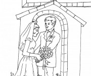 Coloriage Mariage en &eacute;glise