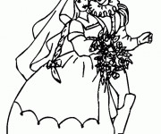 Coloriage Mariage m&eacute;di&eacute;val couleur