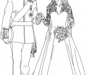 Coloriage et dessins gratuit Mariage royale à imprimer