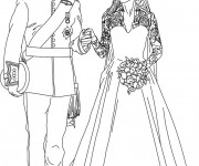 Coloriage Mariage royale