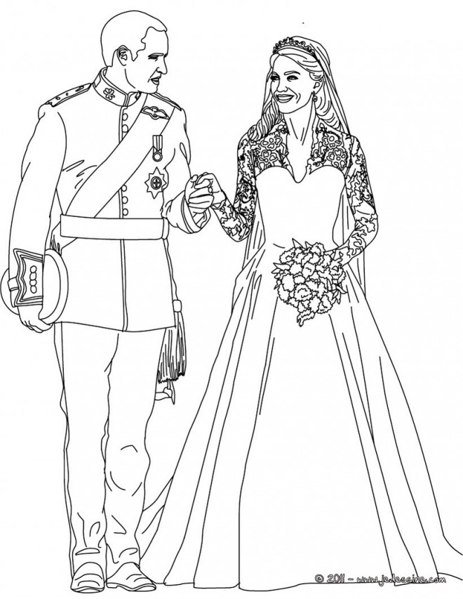 Coloriage et dessins gratuits Mariage royale à imprimer
