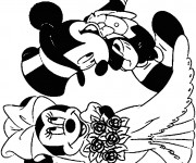 Coloriage Mickey Mouse et La Jeune Mariée