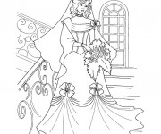Coloriage Robe de Mariage tr&egrave;s belle