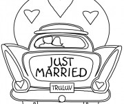 Coloriage Voiture pour Mariage