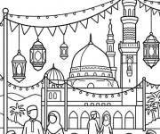 Coloriage D&eacute;corations pour la f&ecirc;te de Mawlid