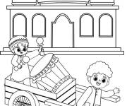 Coloriage Enfants frappent au Tambour le Mawlid