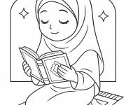 Coloriage Fille lit du Qu'Oran au Mawlid